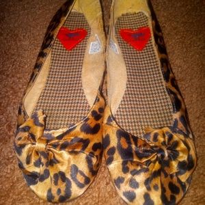 Leopard print rocket dog slip-on flats